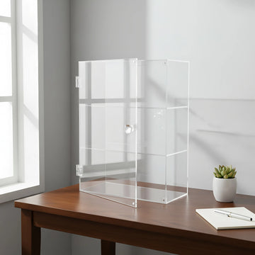 Acrylic display box is suitable for mini dolls, mini toys, collectibles, or stone transparent desktop 3-layer storage cabinets