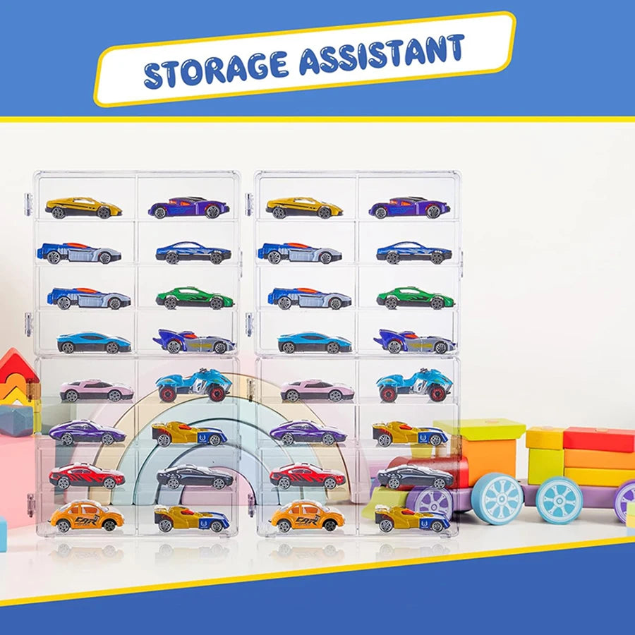 1/64 scale toy car storage toy car display box can accommodate 8 toy car storage rack