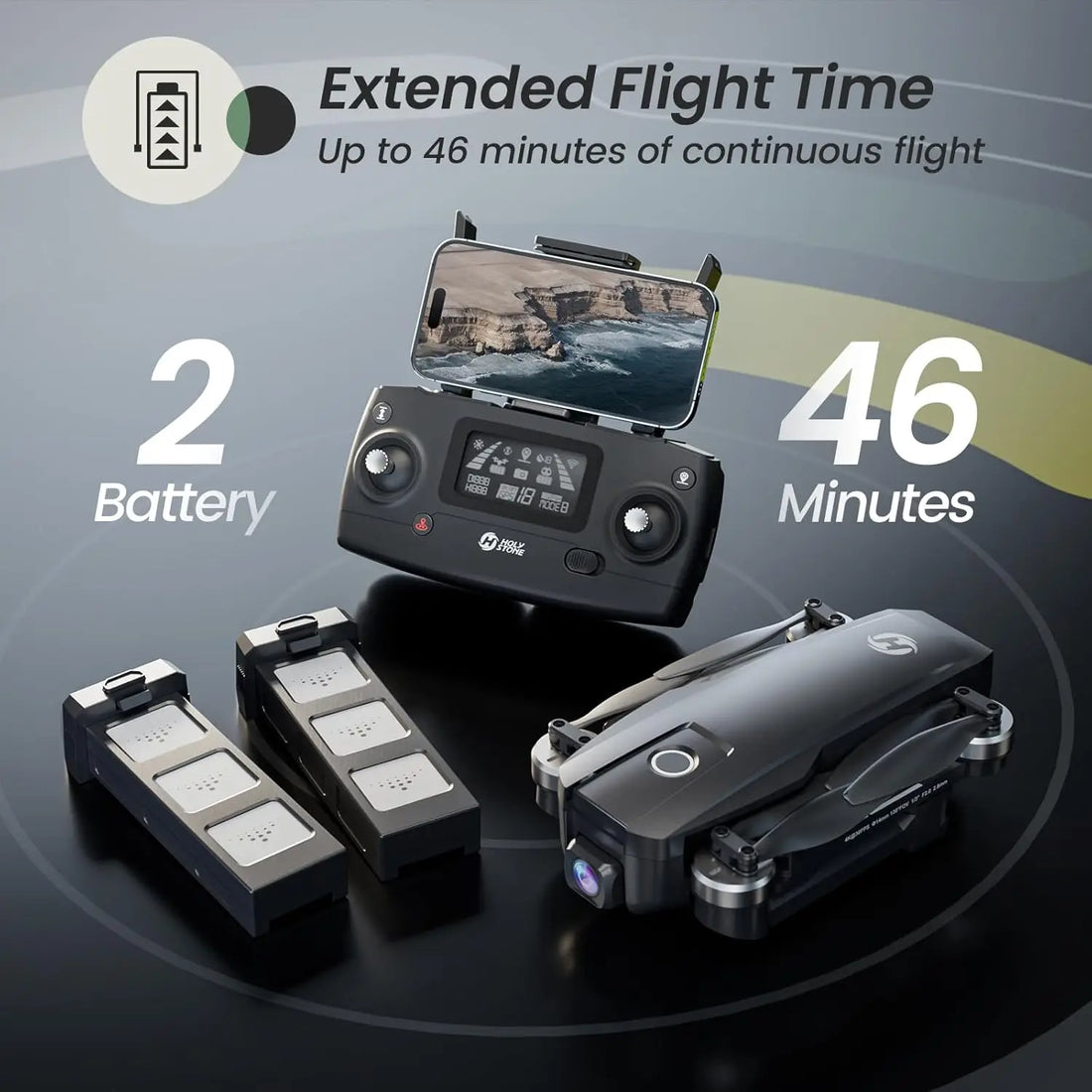 Holy Stone HS720E 4K Drone: Remote ID,  46min Flight, 5GHz FPV, 130° FOV, 4K/30FPS, Brushless, Auto Return, Follow,GPS,C0.