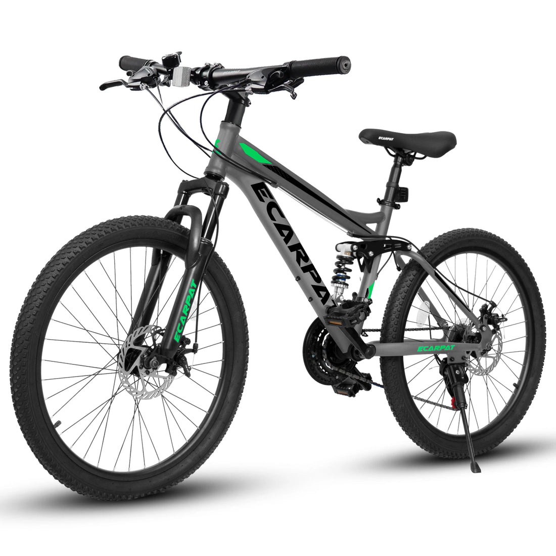 Ecarpat Dual Full Suspension Mountain Bike 24/26/27.5 Inch, Teenagers Boy Girl Mens Women Mountain Bike, 21-Speed Disc Bicycles