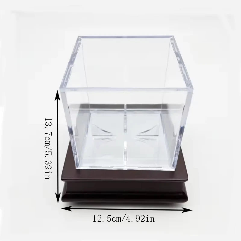 Acrylic Clear Baseball Holder Display Box with Bracket Cube Ball Holder Baseball Memorabilia Showcase for Golf Tennis Billiard