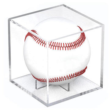 Golf Tennis Ball Transparent Case with Bracket Acrylic 80mm Baseball Box Display UV Protection Dust Souvenir Storage Box Holder