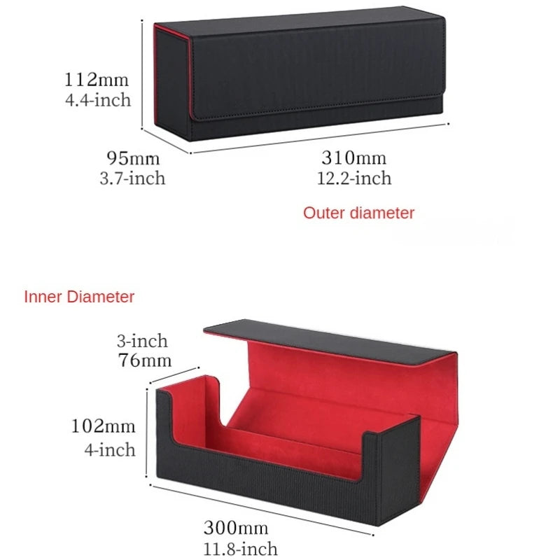 Card Deck Case for 400+ Trading Cards with 5pcs Divider PU Magnetic Storage Box Holder Sleeve Card for Game YuGiOh MTG Star Card