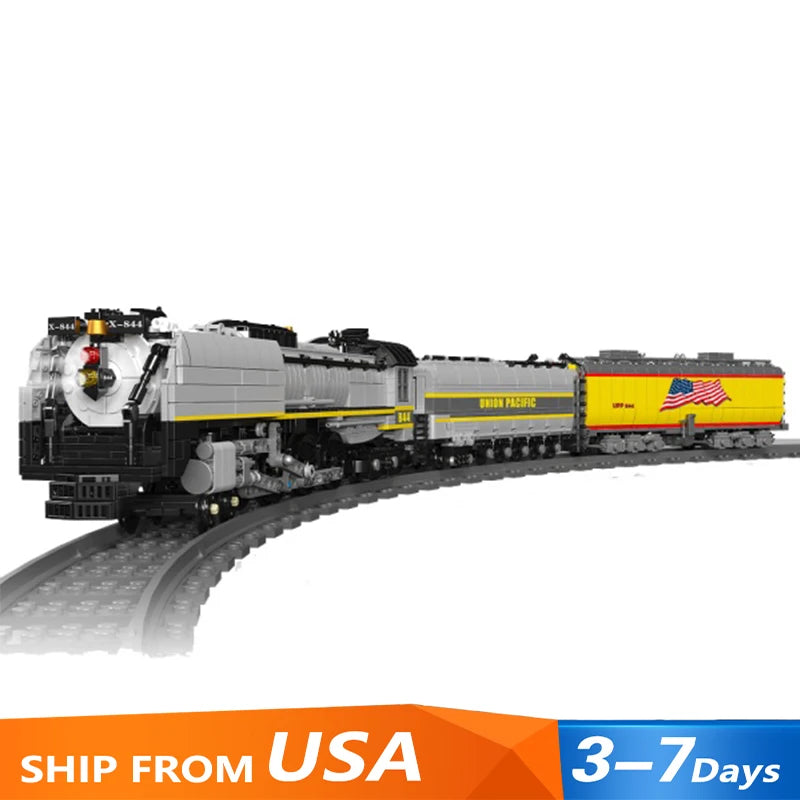 City Trains Technical MOC 12031 Union Pacific 844 Steam Locomotive Train Railway Model 3357PCS Building Blocks Brick Puzzle Toys
